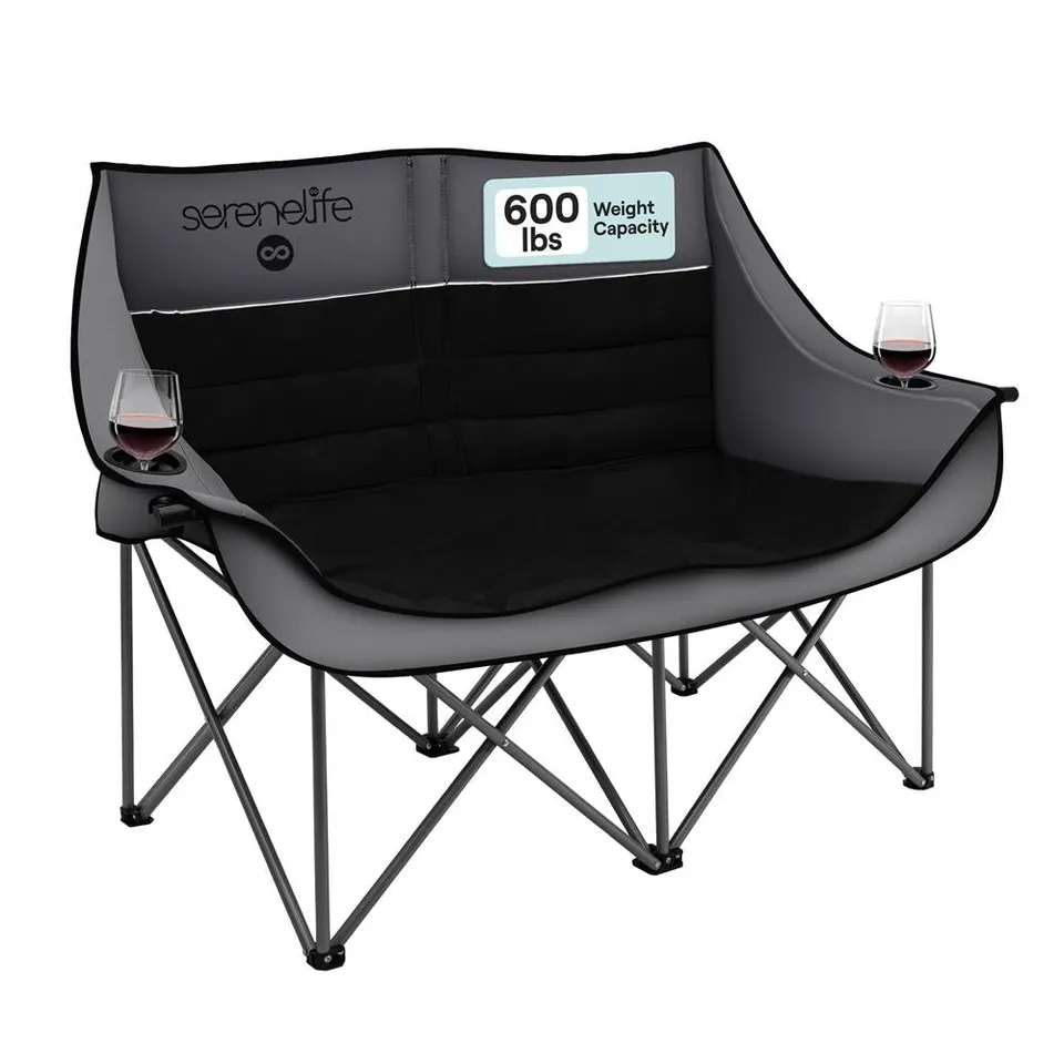 Serenelife Camping Doppelsessel 2 Personen grau 600D