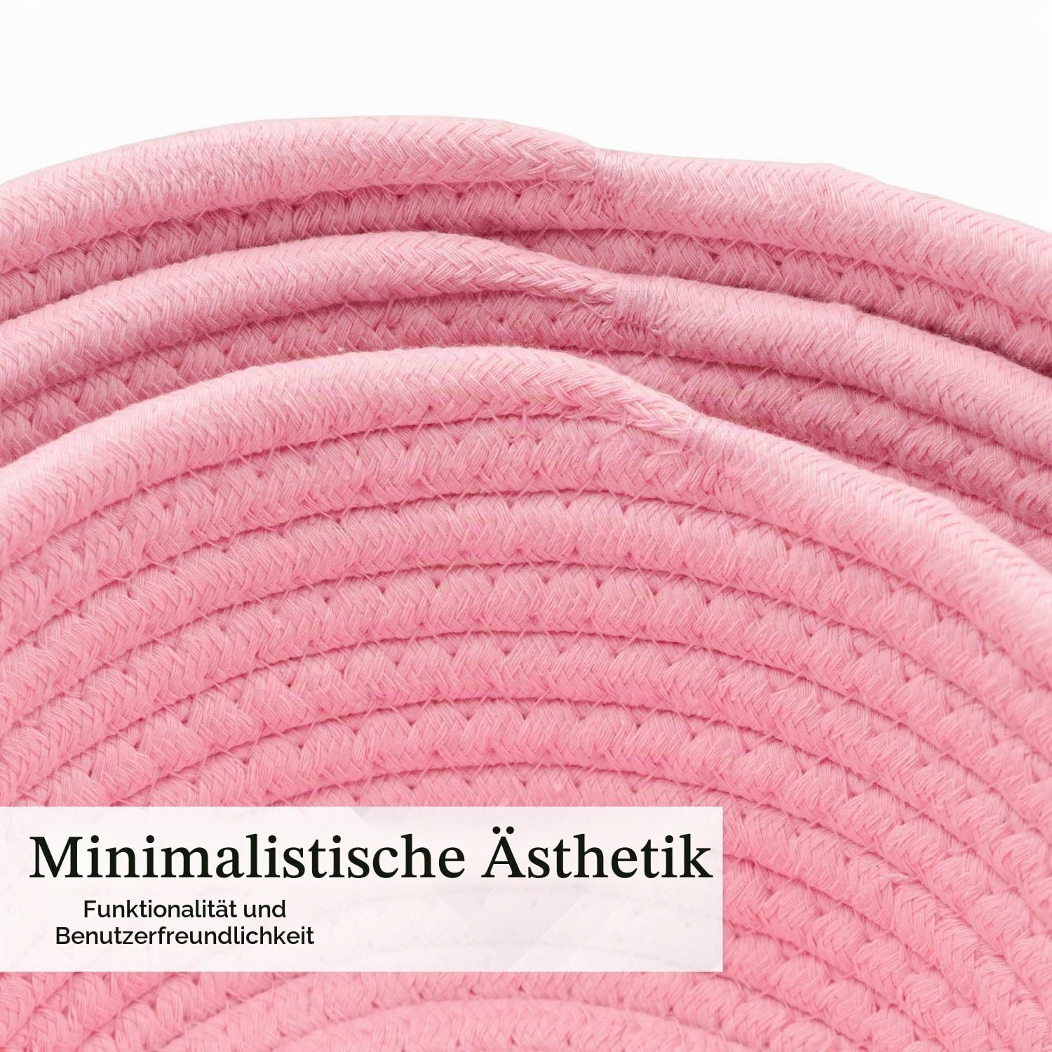 Intirilife Aufbewahrungskorb Set Rosa Herz Baumwolle 3er