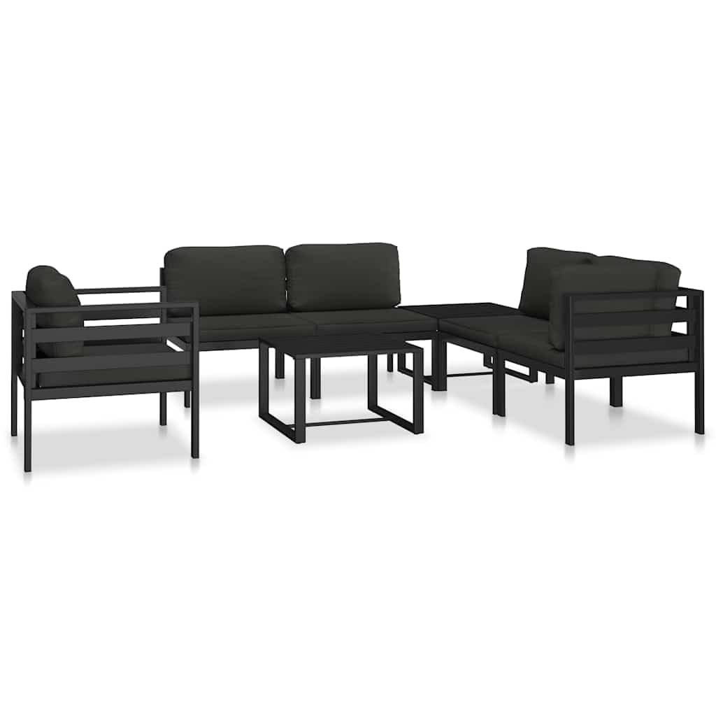 vidaXL Ecksofa Modul Aluminium Anthrazit mit Auflagen 1 Stk