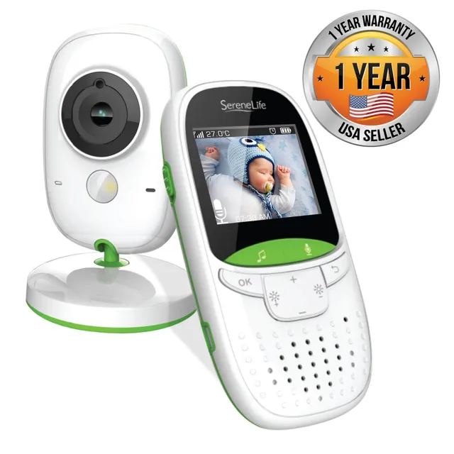 Serenelife Babyphone mit Kamera 2 Zoll Nachtsicht Weiß