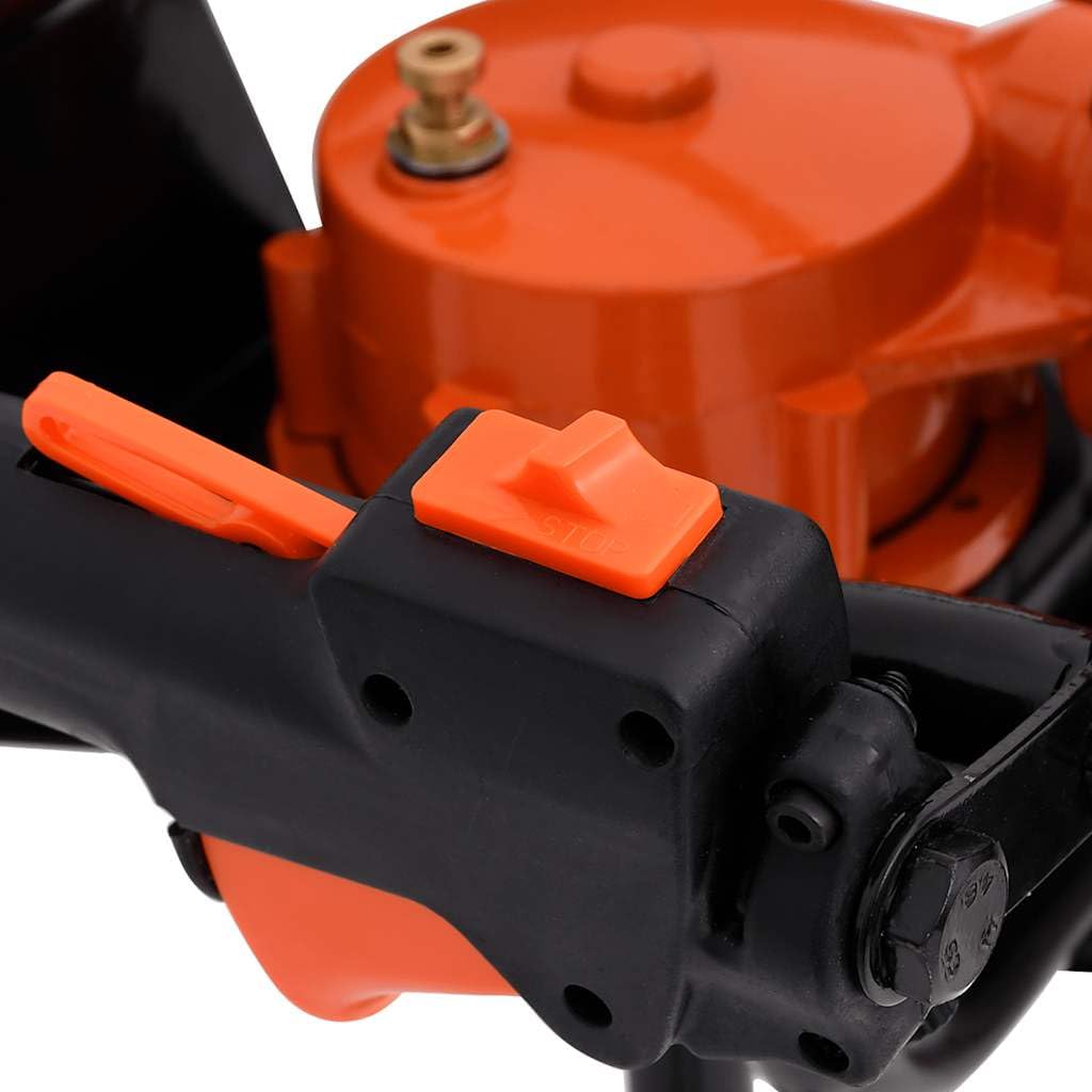 vidaXL Erdbohrer Orange Benzin 52 cm³ mit 3 Bohrern