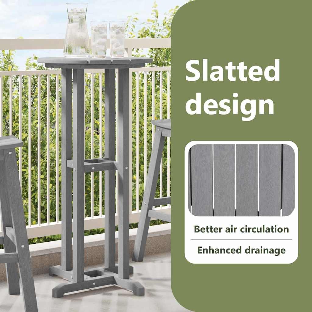 vidaXL Bar Set Hellgrau 3-tlg HDPE Garten