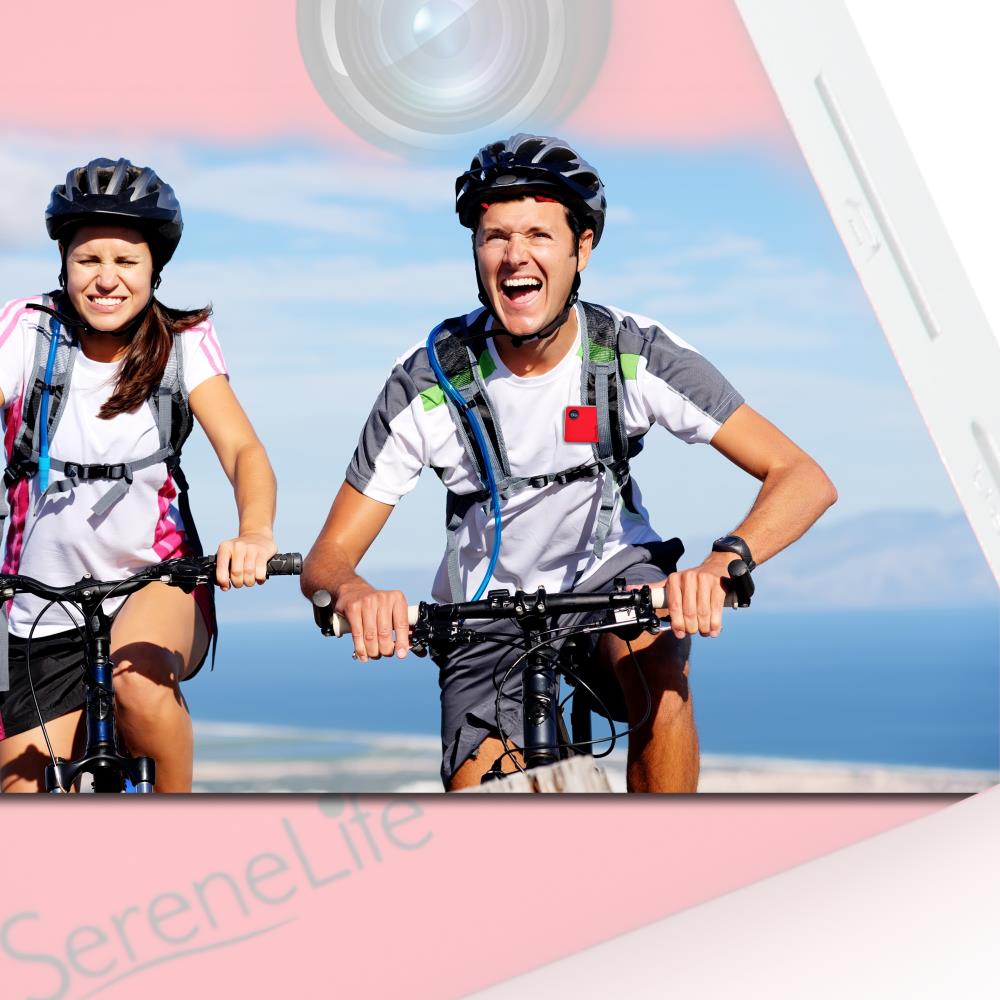 Serenelife tragbare Kamera 1080p Rot WiFi Minikamera mit Clip