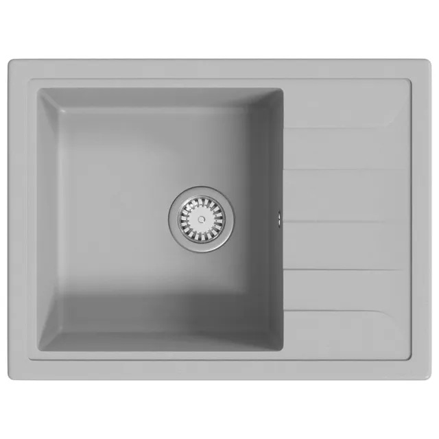 vidaXL Küchenspüle Granit Grau Oval 580x440 Spülbecken
