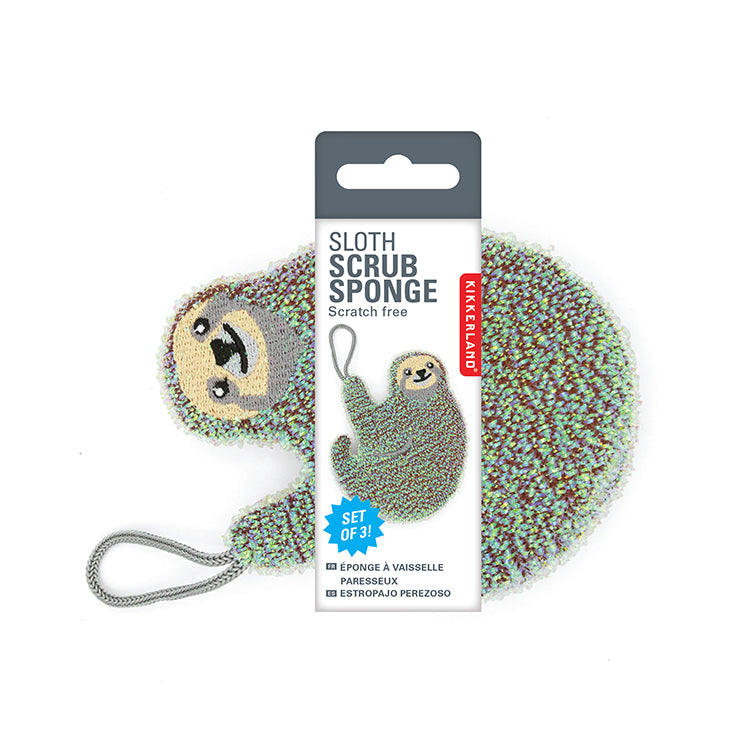 Kikkerland Sloth Sponges Schwamm Faultier 3er Set Nylon