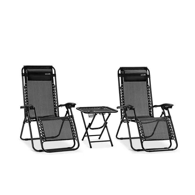 Serenelife Zero Gravity Stuhl 2er Set Liegestuhl mit Tisch