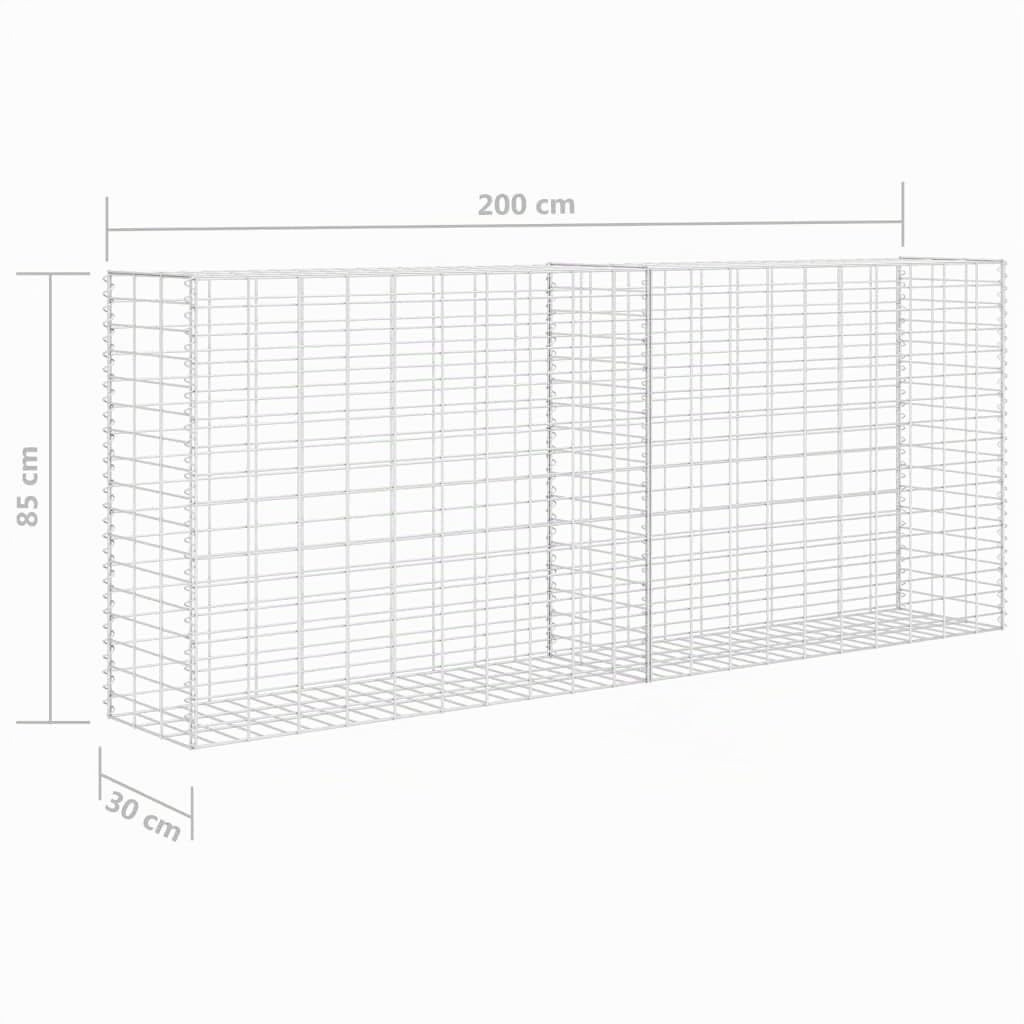 vidaXL Gabione 85x30x200 cm Gabionenkorb Verzinkter Stahl