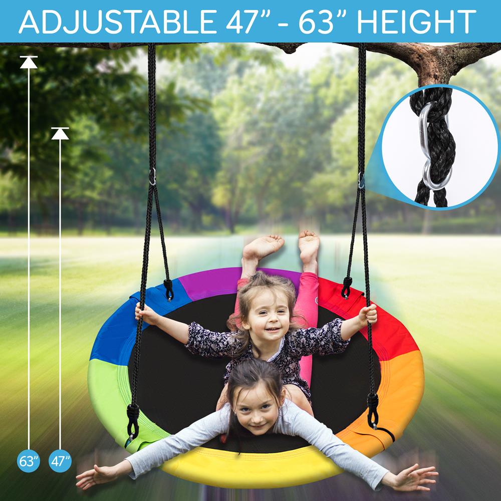 Serenelife Outdoor Swing Tellerschaukel 40" Regenbogen wasserdicht