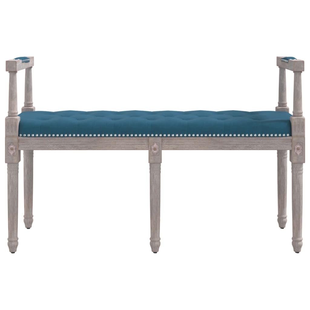 vidaXL Möbel Polsterbank Samt Blau 110 cm Vintage