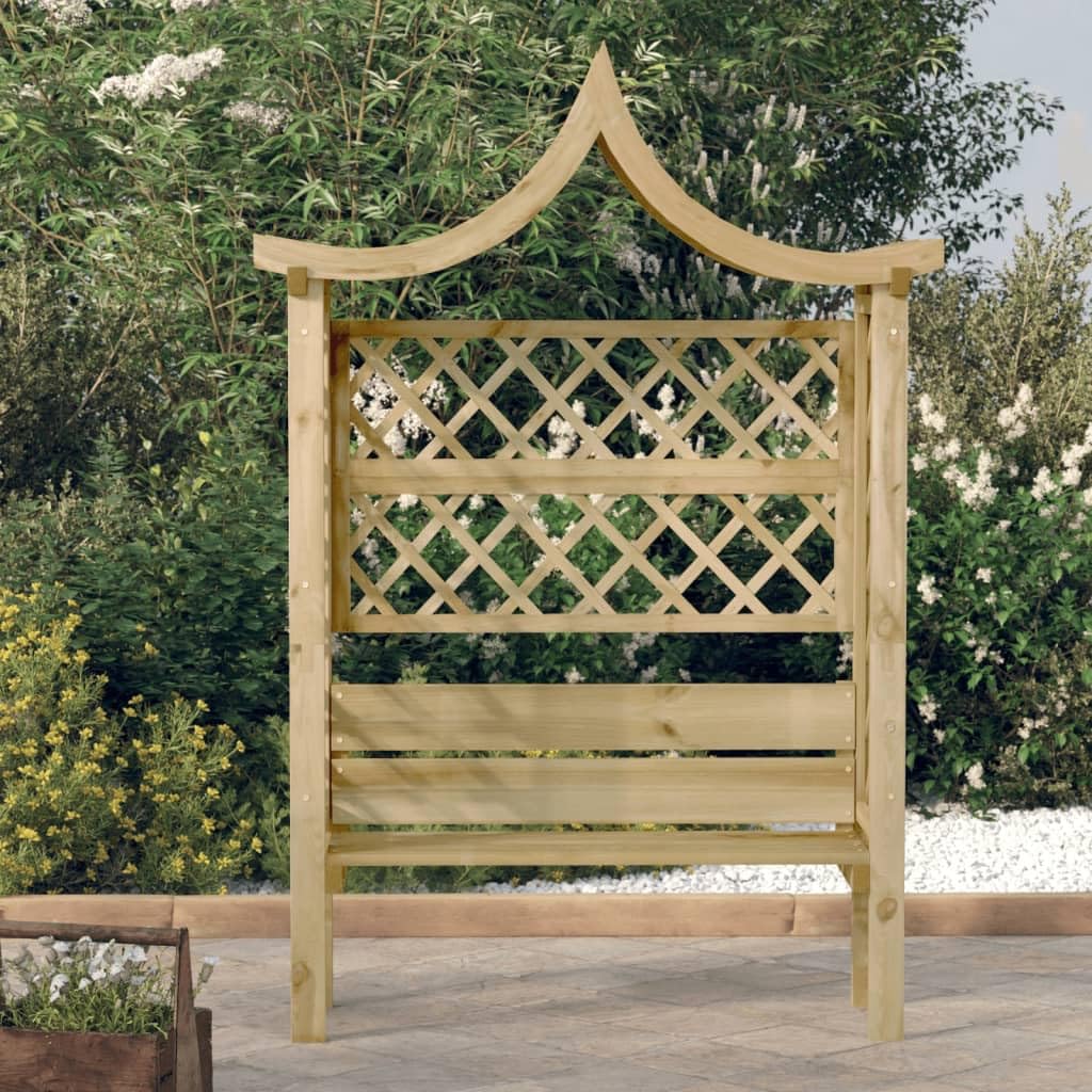 vidaXL Heim & Garten Pergola Kiefer mit Bank imprägniert