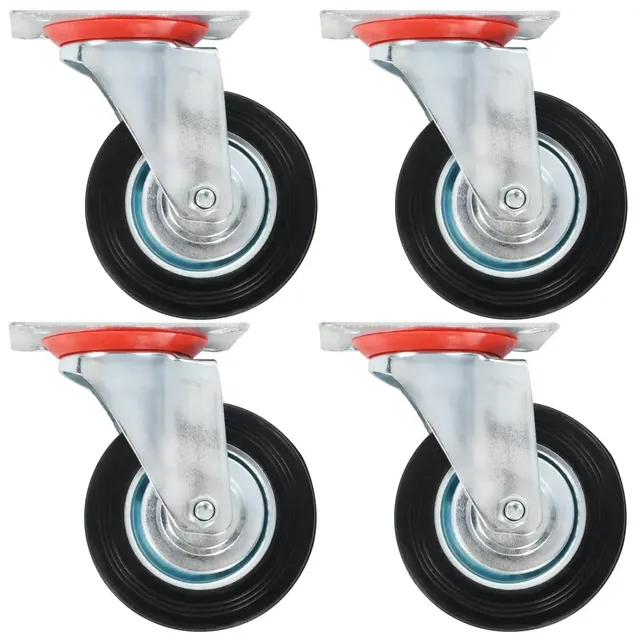vidaXL 32x Lenkrollen 100mm Transportrollen Gummi