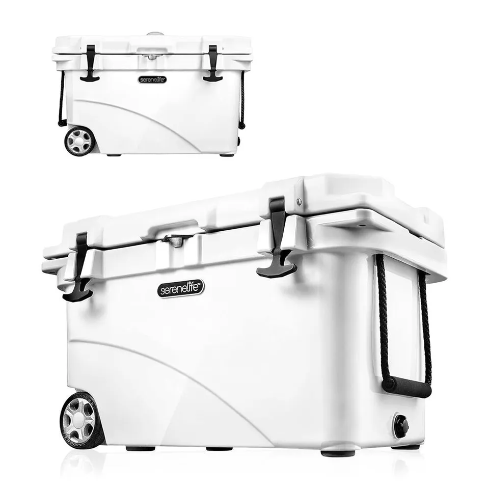 Serenelife Camping Kühlbox Weiß 42L für 63 Dosen