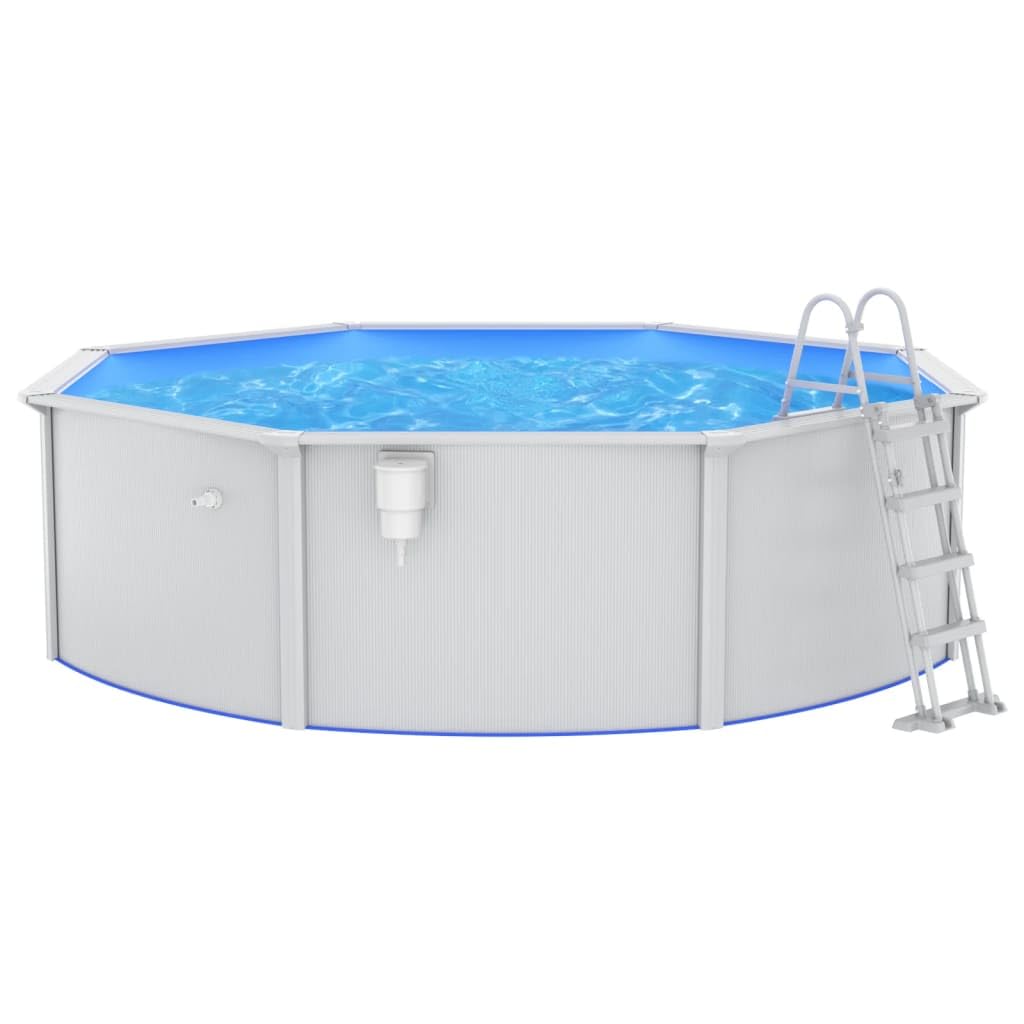 vidaXL Frame Pool 460x120 Blau Aufstellpool mit Leiter