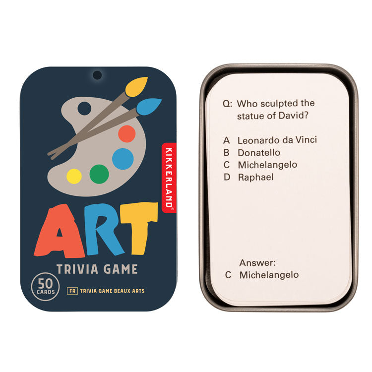 Kikkerland Play Art Trivia Quizspiel Kunst mit 50 Fragen