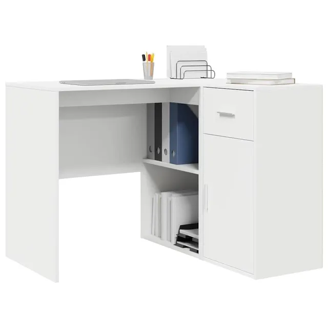 vidaXL Möbel Eck-Schreibtisch Weiß 102x88x75 mit Regal