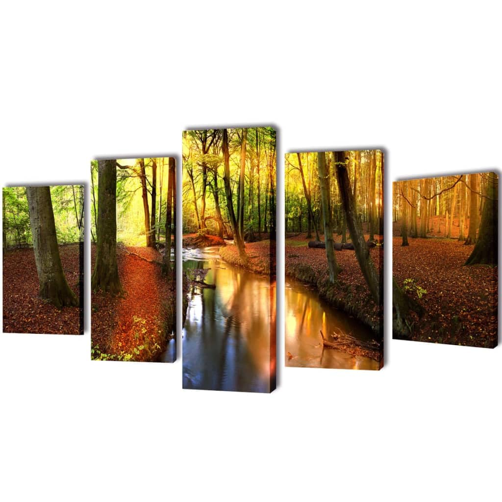 vidaXL Bilder Set Monochromes New York 100x50cm 5-teilig
