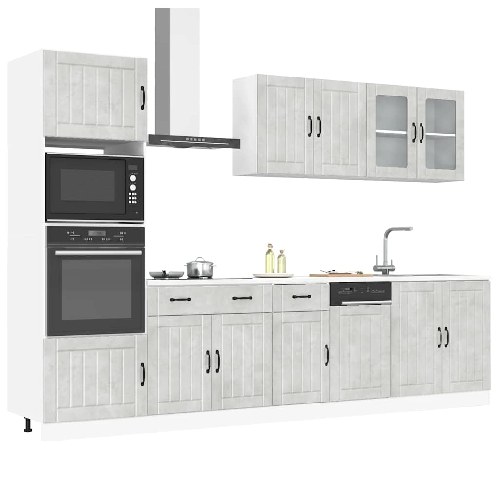 vidaXL Lucca Küchenschrank-Set 7-tlg. Betongrau Holzwerkstoff