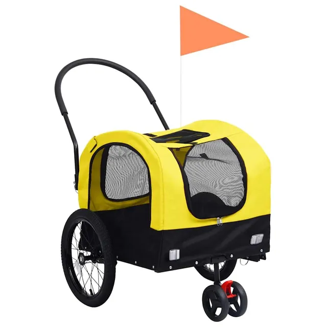 vidaXL Fahrradanhänger Hund 2-in-1 Buggy Hundeanhänger