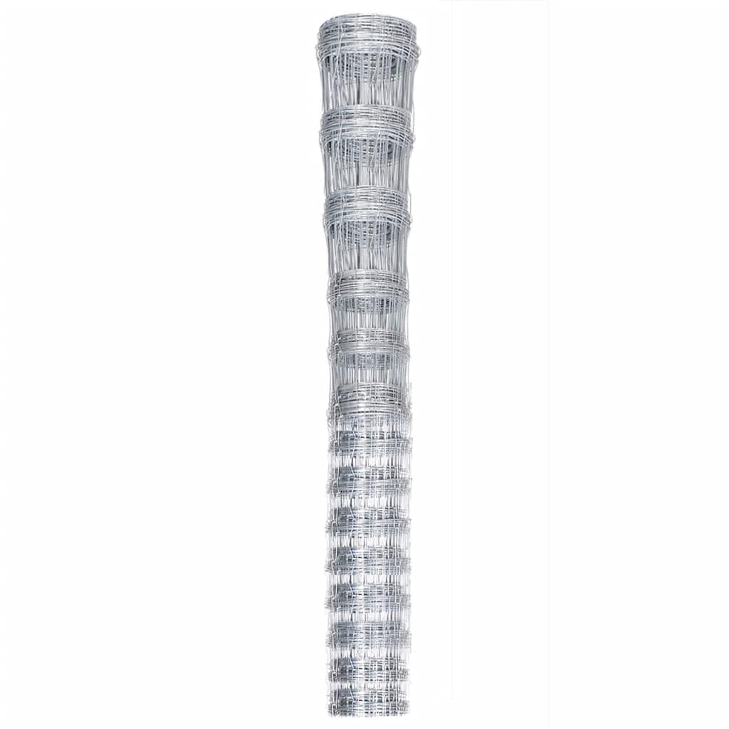 vidaXL Heim & Garten Gartenzaun 50x1 m Silbern Verzinkt