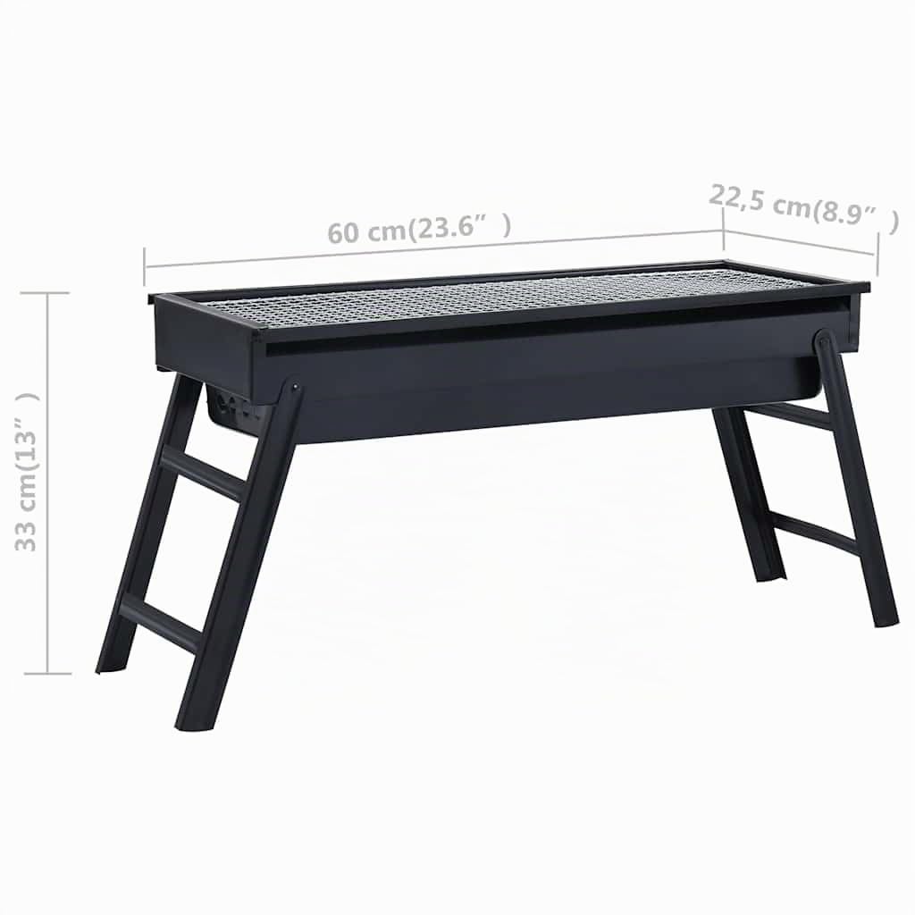 vidaXL Camping Grill Holzkohlegrill Klappbar Stahl 60 cm