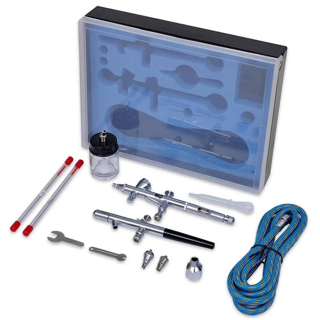 vidaXL Airbrush-Set mit 2 Pistolen Spritzpistolen