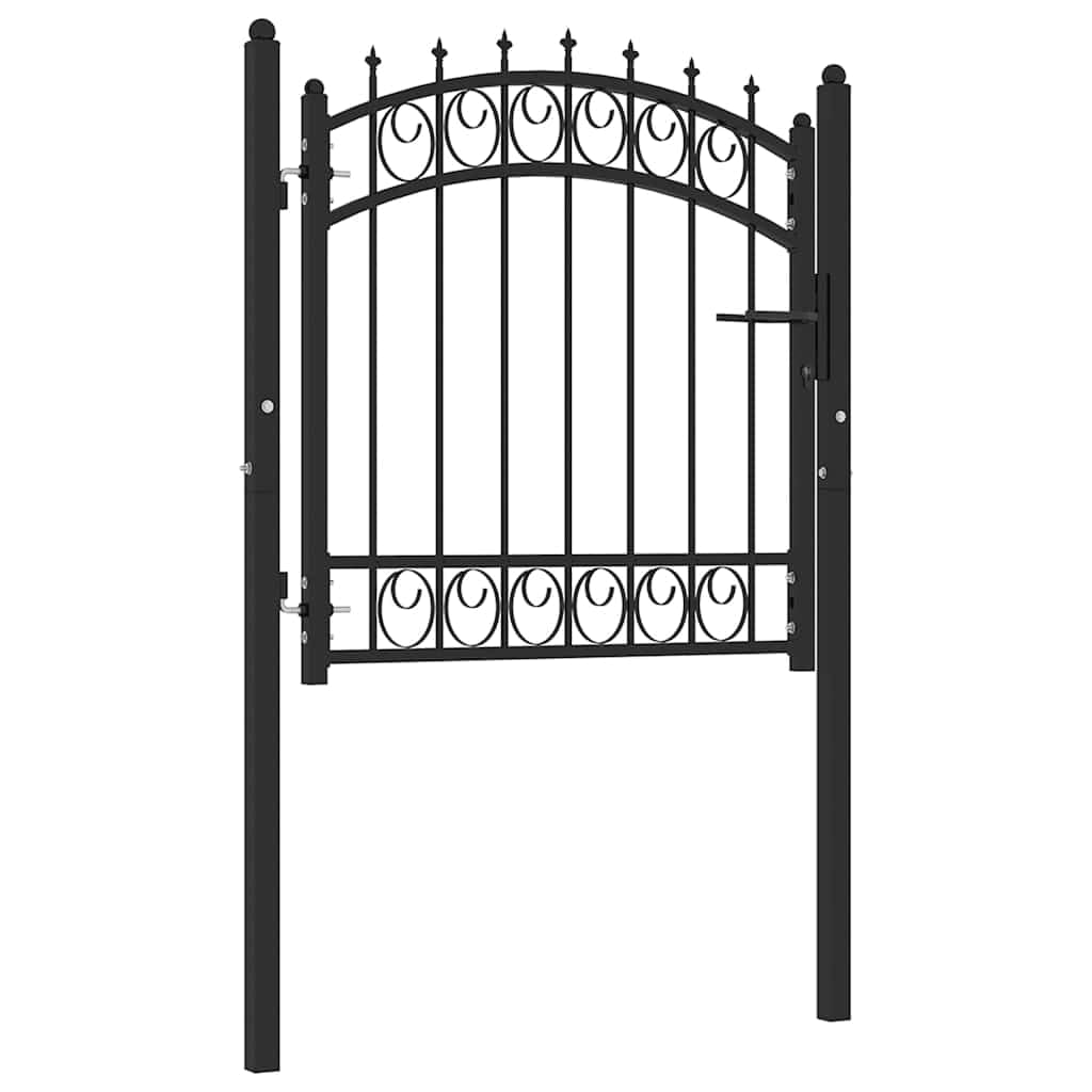 vidaXL Heim & Garten Zauntor Stahl 102x150cm Schwarz mit Spitzen