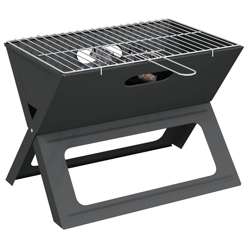 vidaXL Outdoor Grill Schwarz 46x31x31 cm Stahl