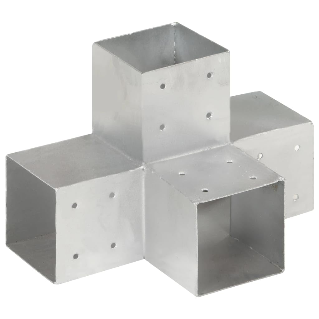 vidaXL Pfostenverbinder X-Form Holzverbinder 91x91mm verzinkt