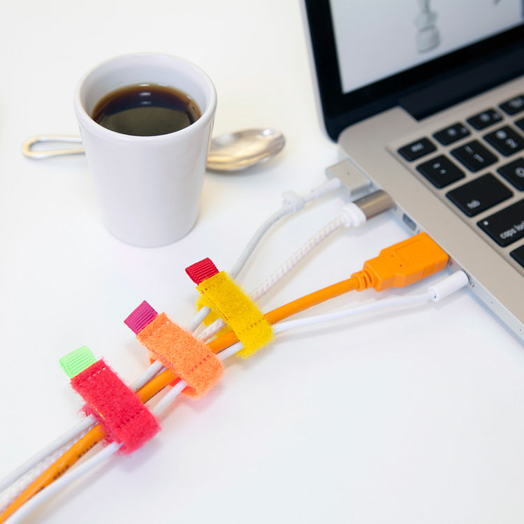 Kikkerland Tech Color Cable Ties Kabelbinder 8er bunt