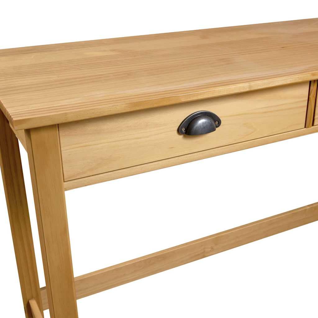 vidaXL Konsolentisch Kiefer massiv 110x45 cm Braun 2 Schubladen