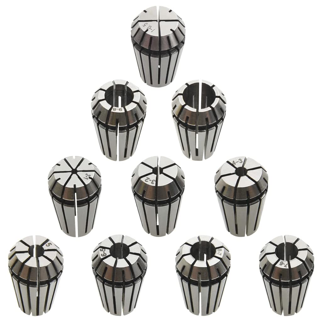 vidaXL Heimwerkerbedarf ER16 Spannzangen 10-tlg. Stahl 1-10 mm
