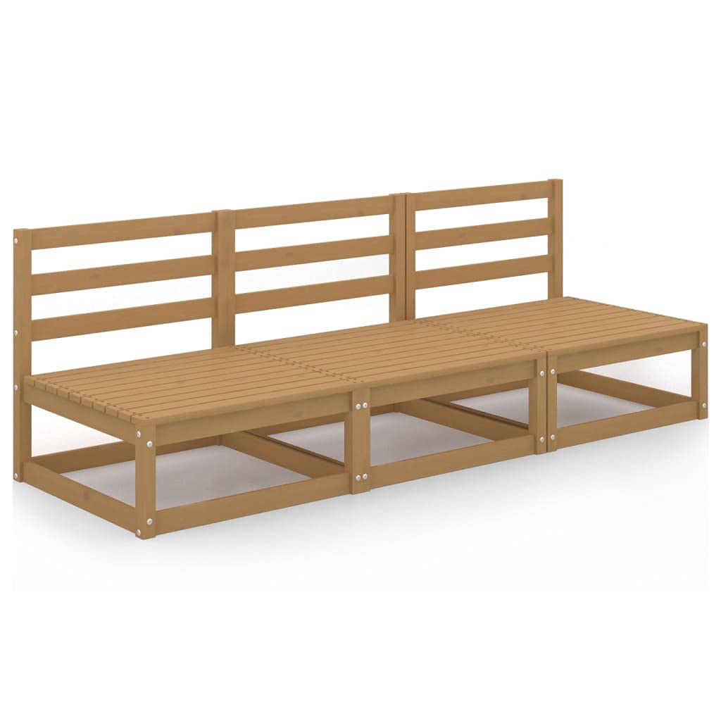 vidaXL Heim & Garten Gartensofa 3-Sitzer Honigbraun Kiefernholz