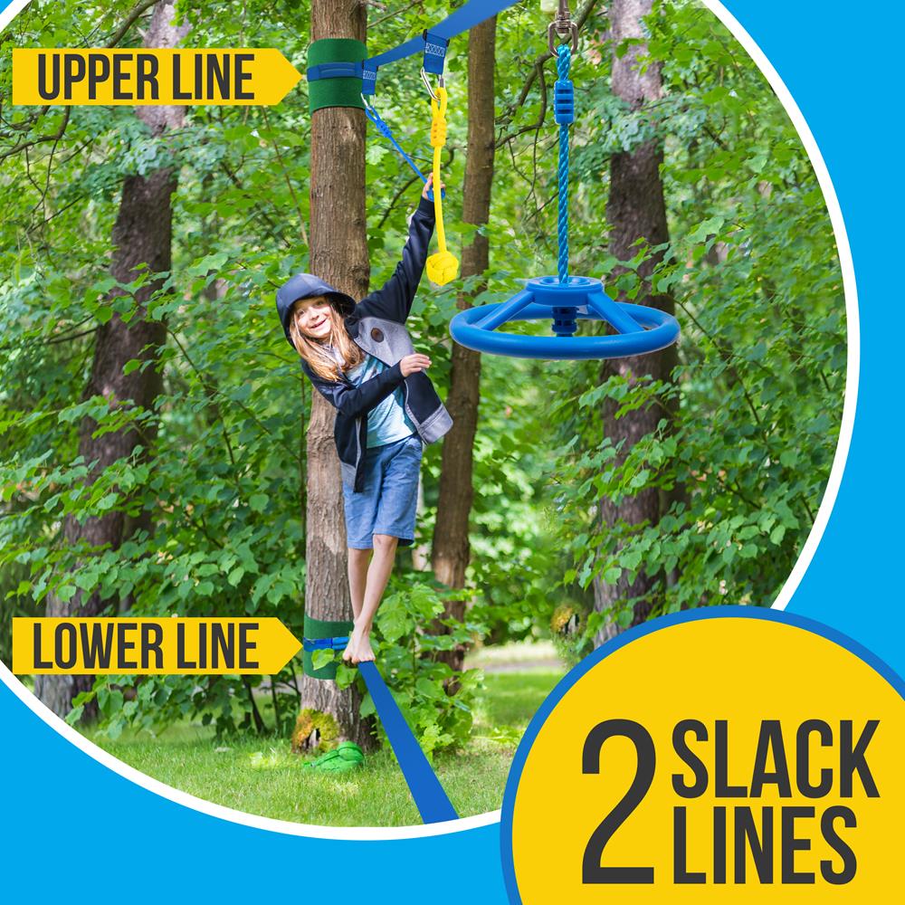 Serenelife Kids Play Ninja Slackline 15 m mit 14 Teilen