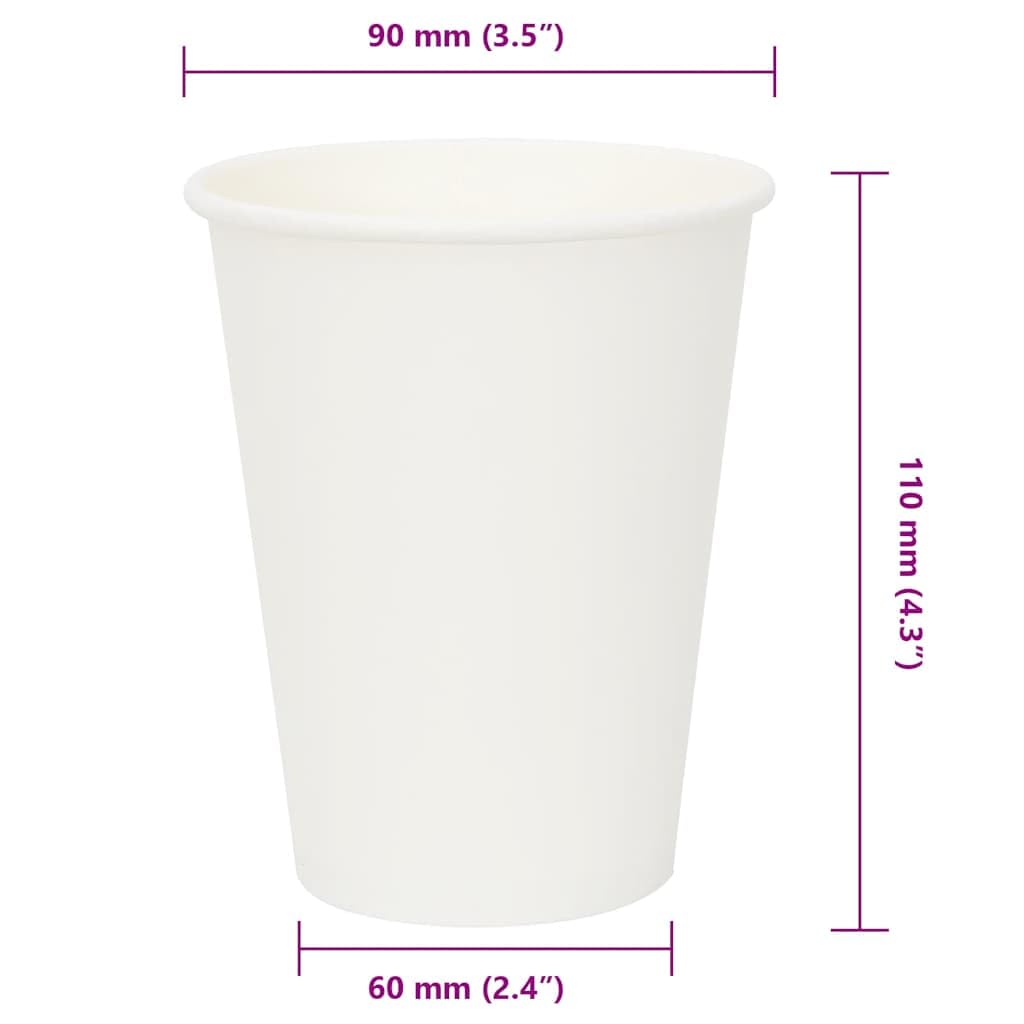 vidaXL Pappbecher 300ml Weiß 1000 Stk. Einweg auslaufsicher