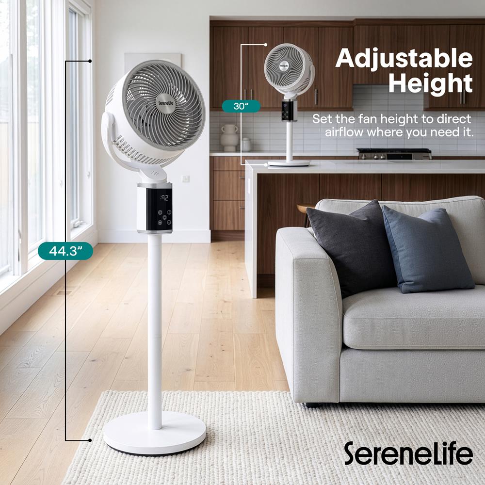 Serenelife Portable SLFNST6AS Standventilator Weiss 45W