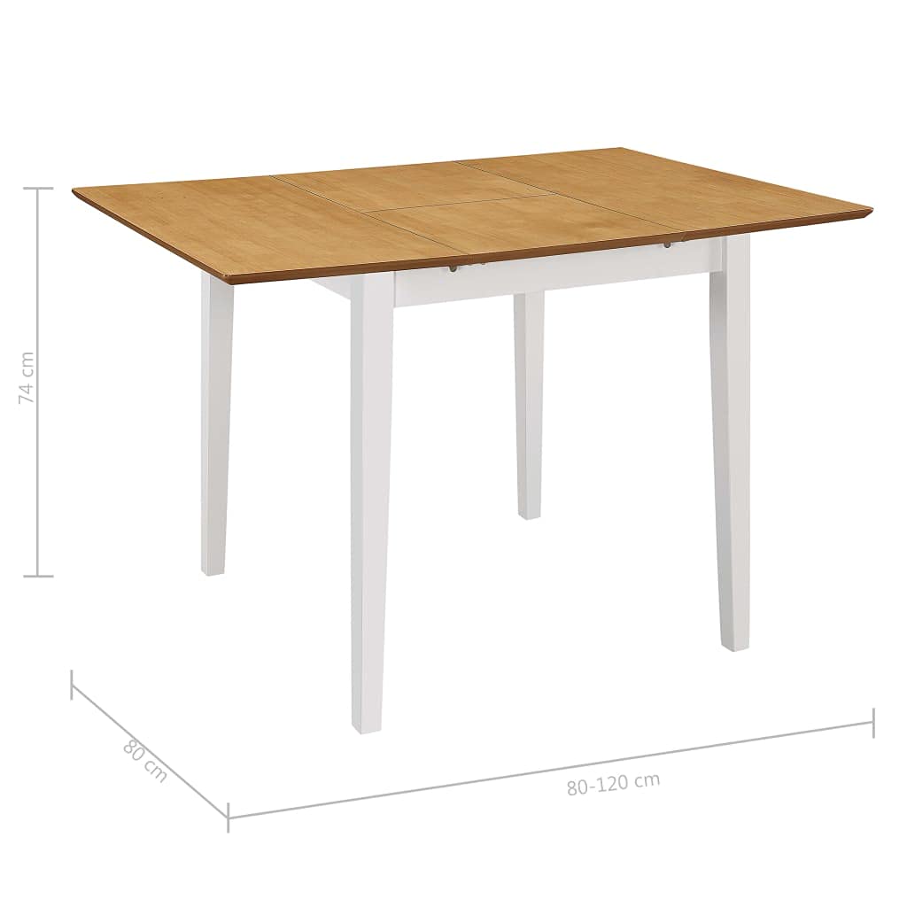 vidaXL Heim Garten Essgruppe 3-tlg. ausziehbar Weiß MDF