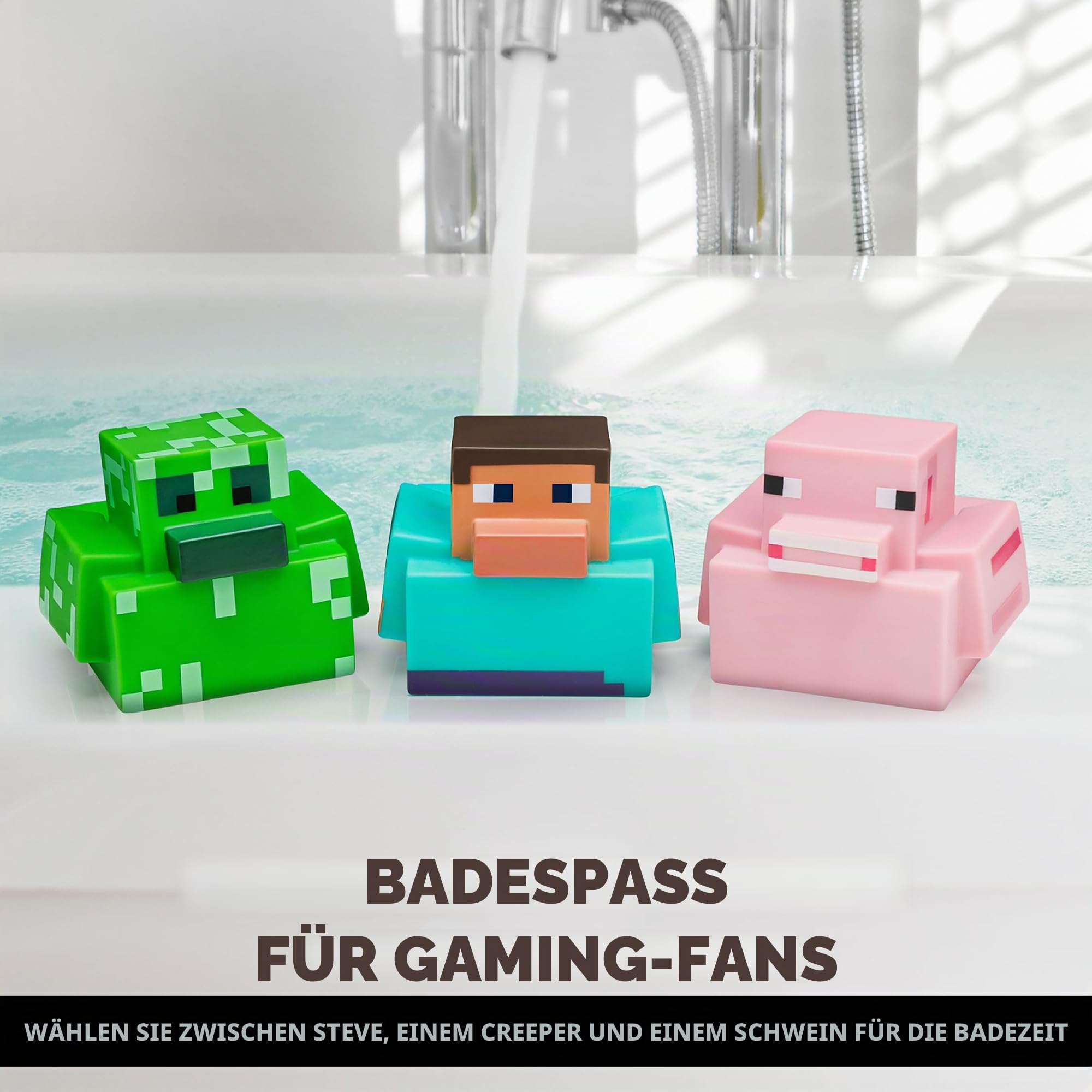 Paladone Homeware Minecraft Badeenten 3er-Set Creeper lizenziert