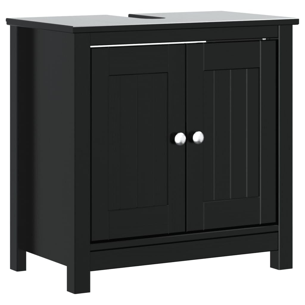 vidaXL Berg Waschbeckenunterschrank Schwarz 60x34x59 Holz
