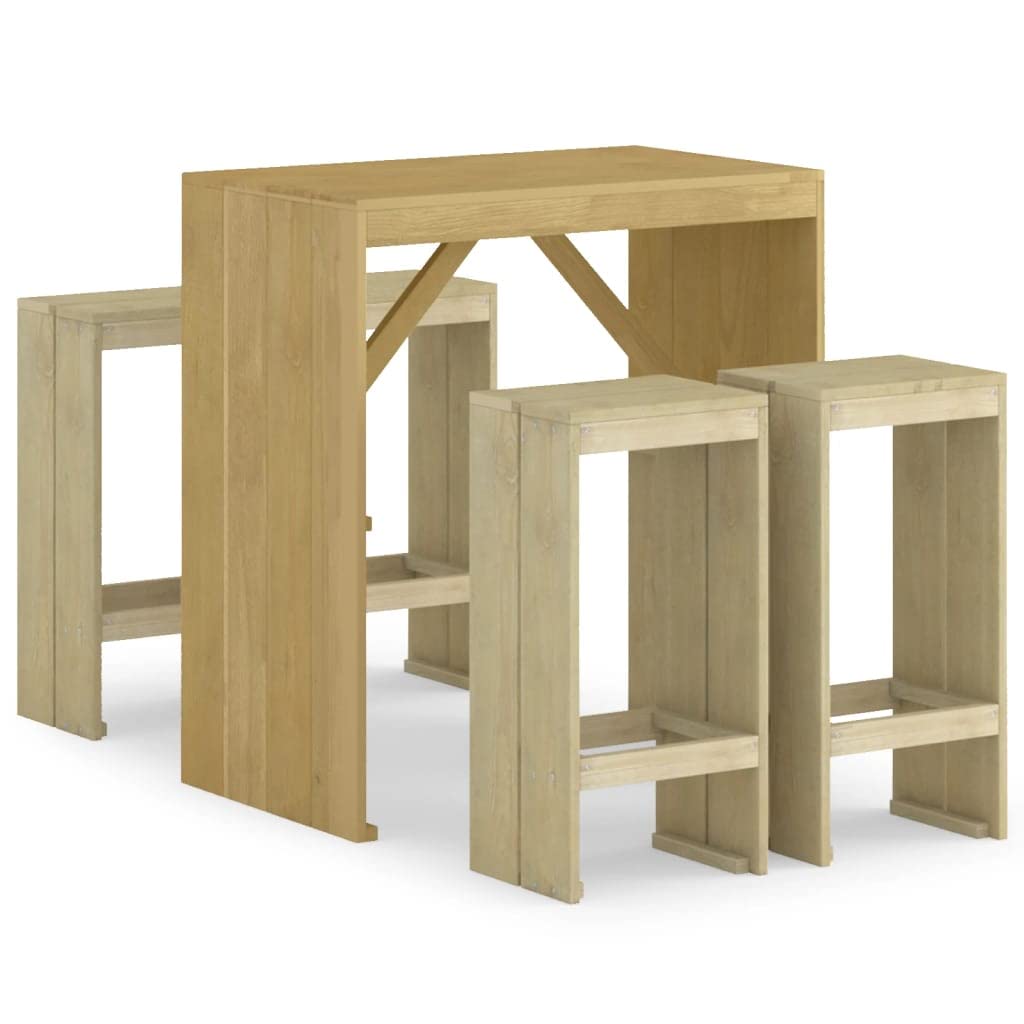 vidaXL Gartenbar-Set 5-tlg Kiefernholz imprägniert