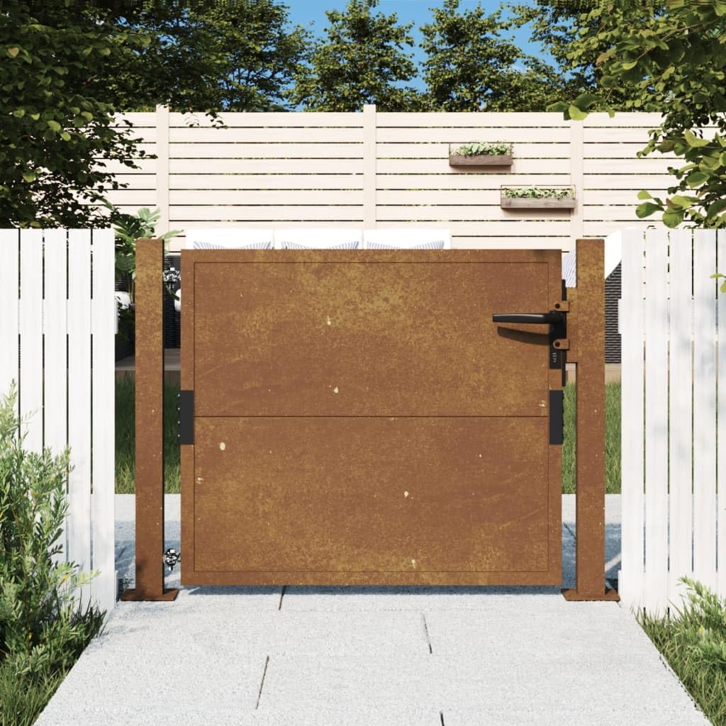 vidaXL Gartentor 100x100 cm Braun Cortenstahl Metalltor