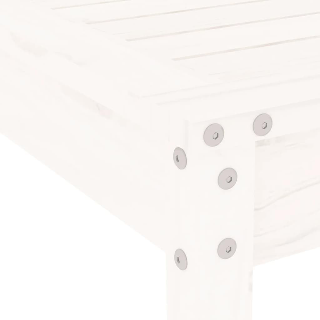 vidaXL 3-TLG. Bistro-Set Weiß Bistrotisch Weiße Kiefer Massivholz
