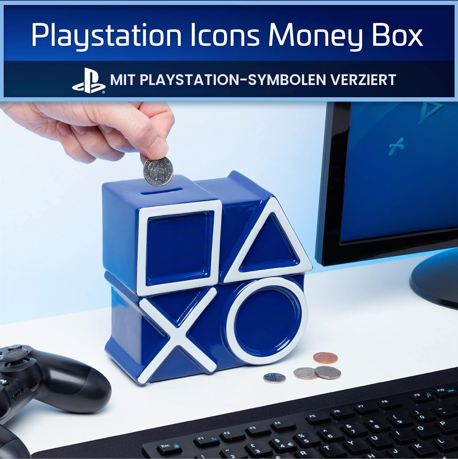 Paladone PlayStation Icons Spardose Keramik blau
