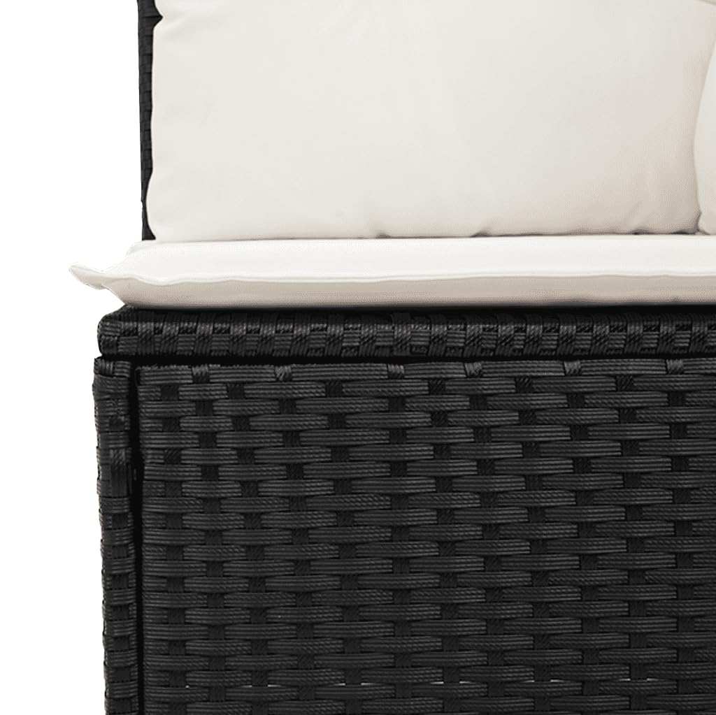 vidaXL Heim & Garten 11-TLG Garten-Sofagarnitur Schwarz Creme