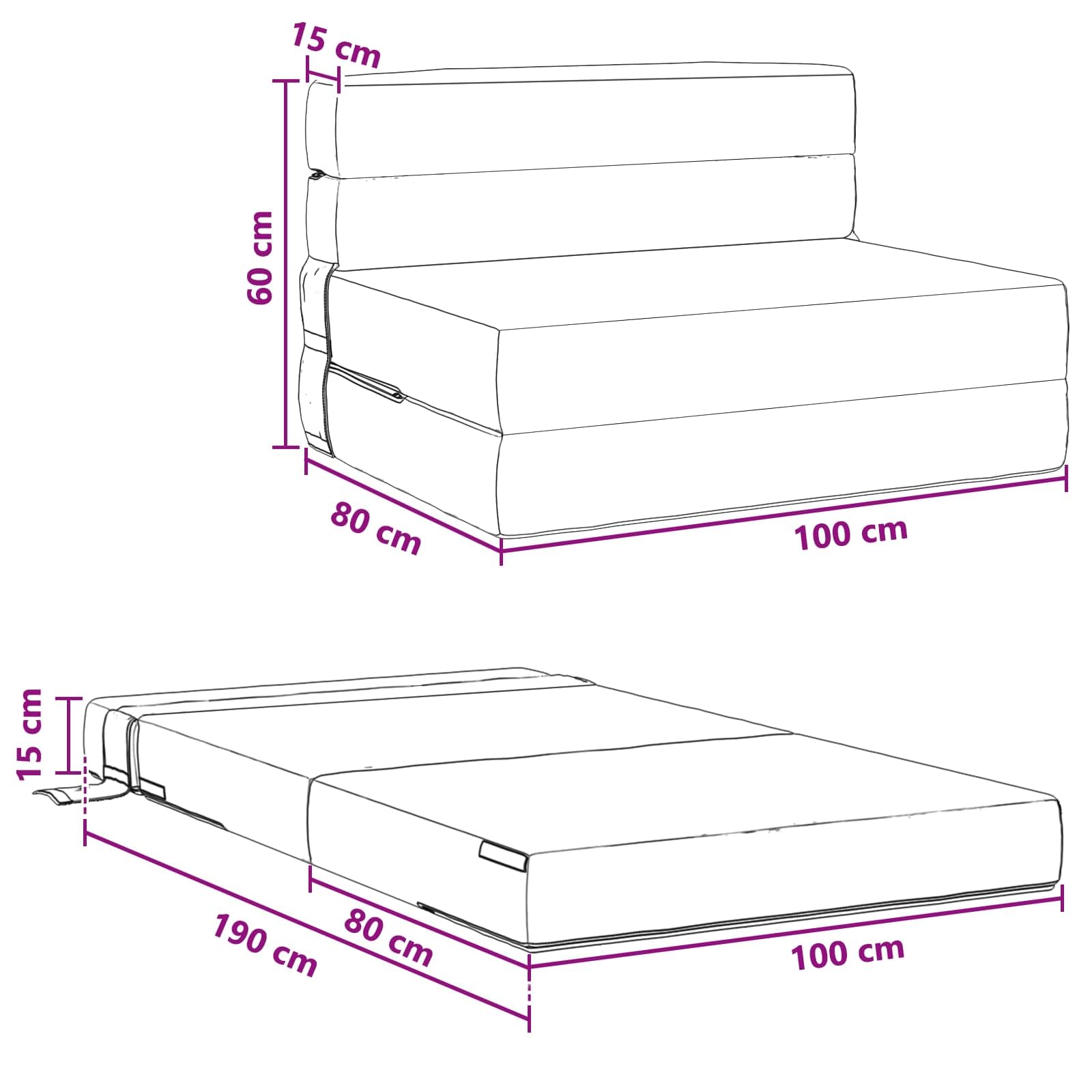 vidaXL Möbel Klappsofa Bett Rot-Orange 100 cm Stoff Schaumstoff