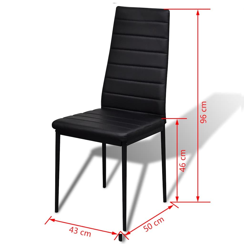 vidaXL Heim & Garten Essgruppe 5-tlg Schwarz Glas Kunstleder