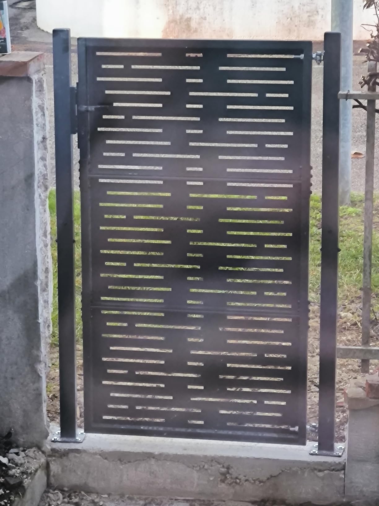 vidaXL Gartentor 100x75 cm Anthrazit Stahl Quadrat-Design