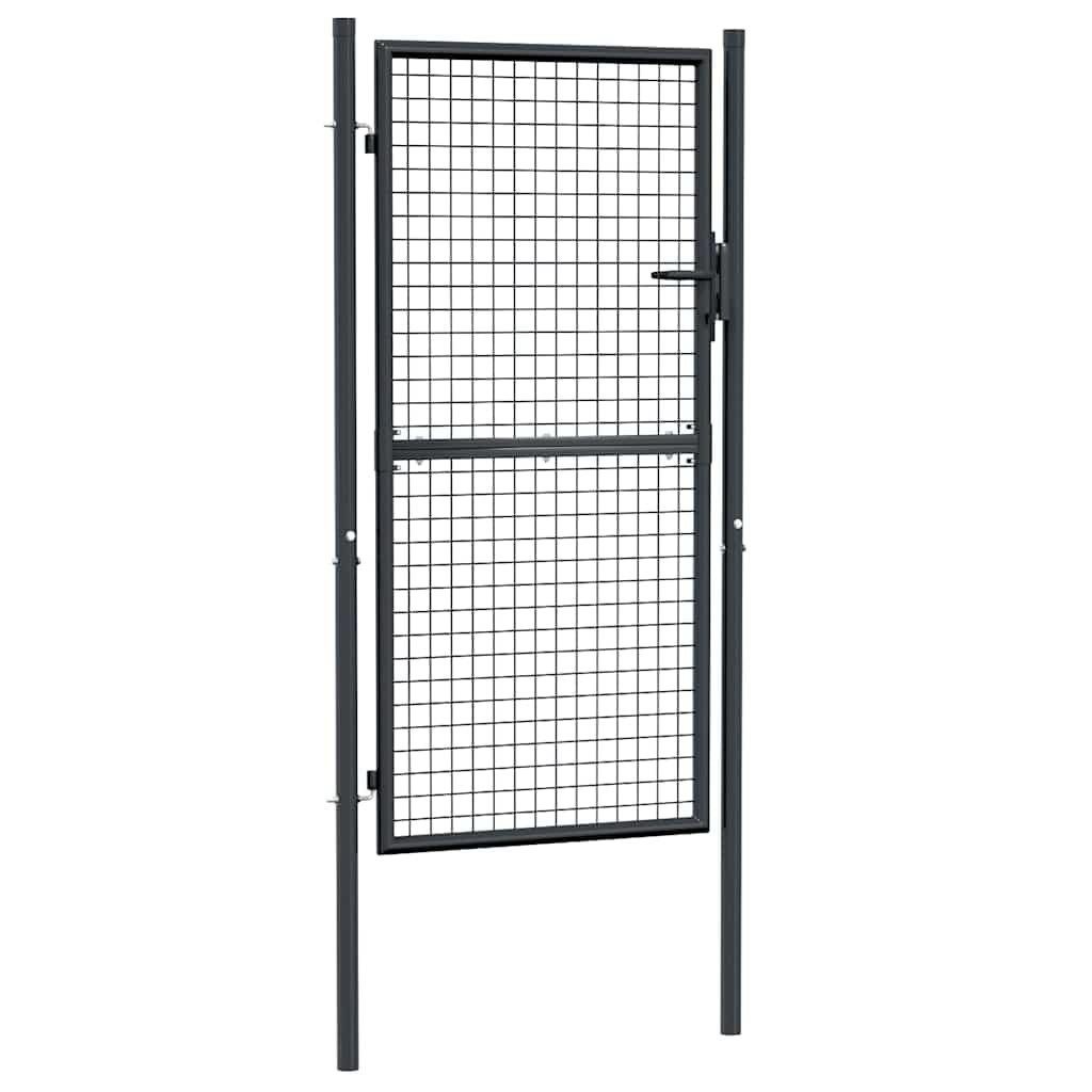 vidaXL Heim & Garten Gartentor 100x150 cm Grau Stahl