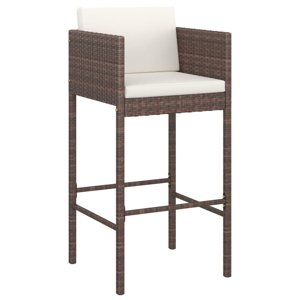 vidaXL Heim & Garten 5-tlg. Gartenbar-Set Rattan Braun mit Kissen