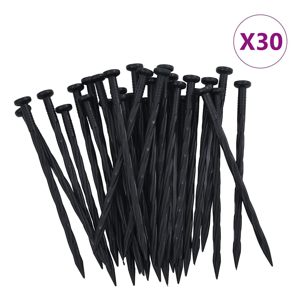 vidaXL Heim & Garten Rasenkante PE Schwarz 10 m 5 cm Nägel