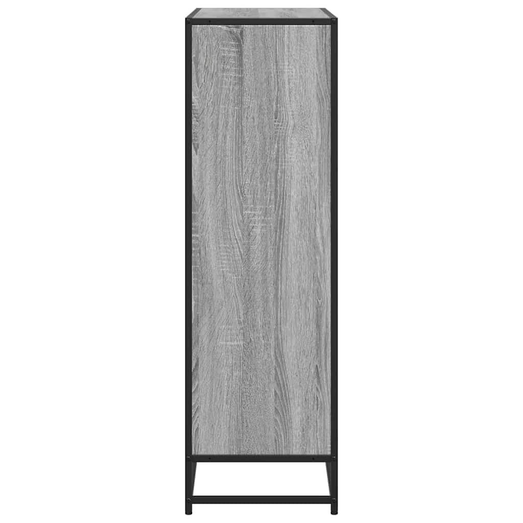 vidaXL Möbel Bücherregal 97,5cm Grau Sonoma Holz Metall